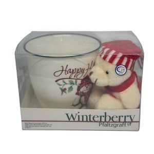 NIB Pfaltzgraff Winterberry 20oz Bear Mug and Plush Bear Ornament Gift Set 2018